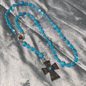 Turquoise Dyed Stone Rosary